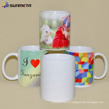 Sunmeta 11oz blanc en céramique pressé à la chaleur sublimation tasses blanches